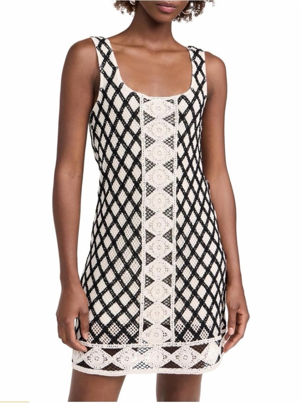 Z Supply Black and White Crochet Tank Dress